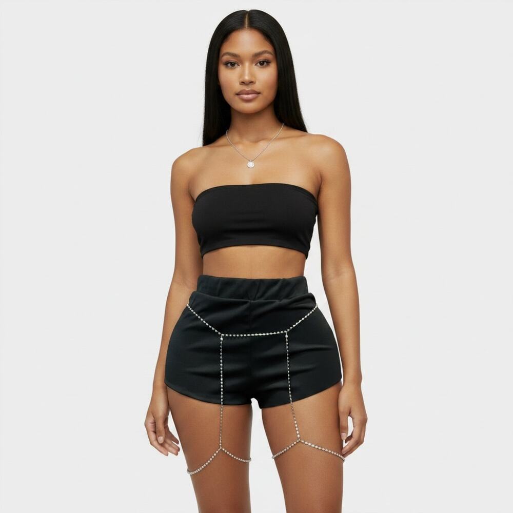 Crystal Silver Thigh Leg Body Chain